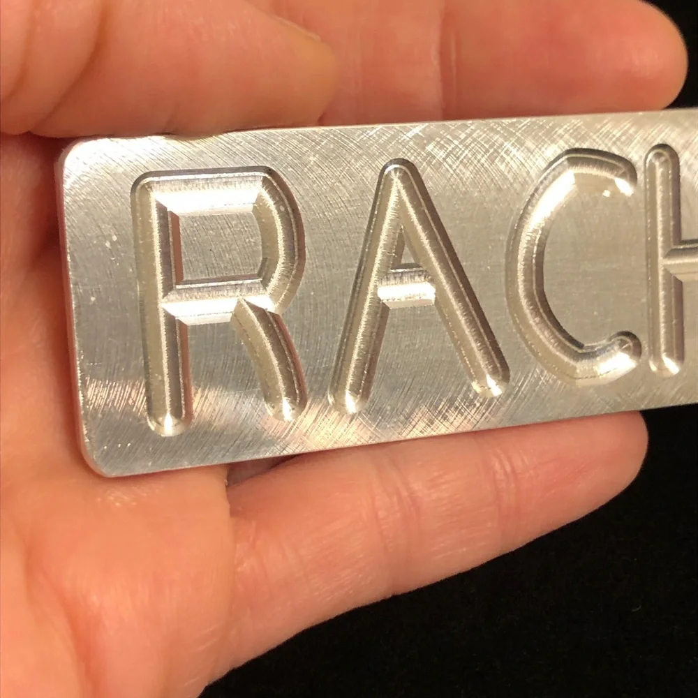 Silver Tone Heavy Metal Aluminum Alloy Nameplate Keychain or Plaque “Rachael”